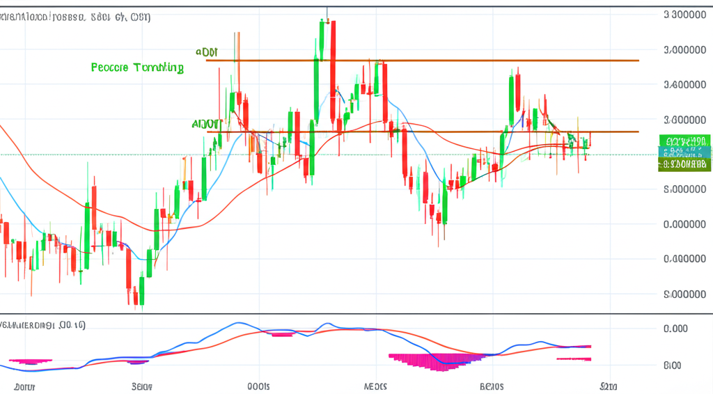 Market chart illustrating trending and ranging phases with DMI overlay