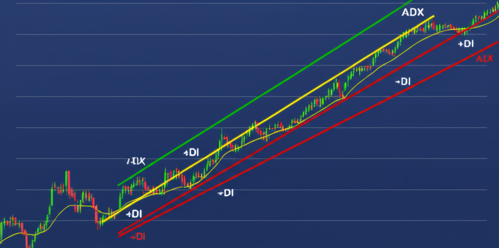 ADX、+DI與-DI三條指標線在股票圖表上的協同分析