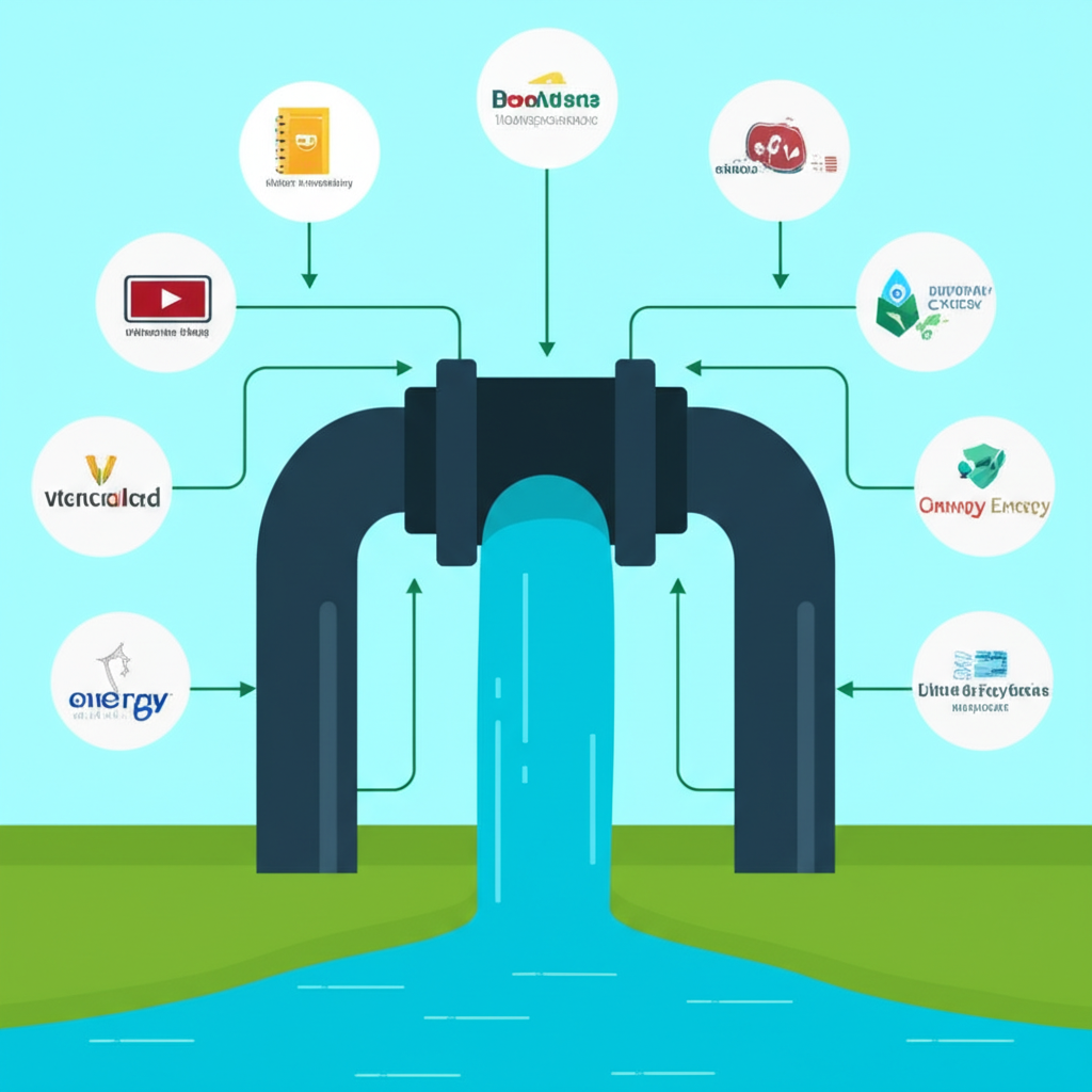 股息投資穩定現金流插圖，展示多樣化公司
