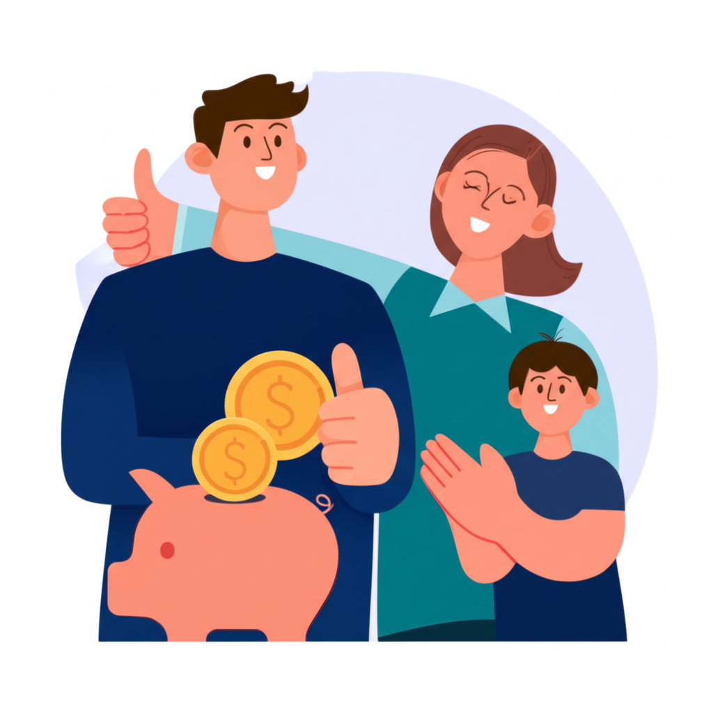 20-year-old investing independently, 18-year-old with parent approval, and child saving with piggy bank