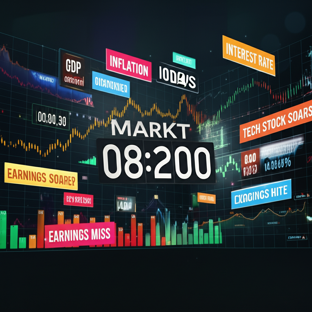 美股期貨盤前金融儀表板圖示,顯示股市圖表與新聞頭條