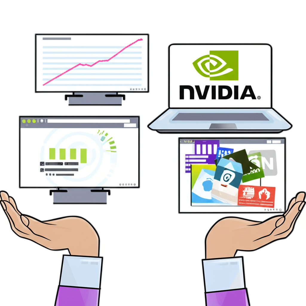 ภาพประกอบมือถือกราฟอัตราดอกเบี้ย เงินเฟ้อ และโลโก้บริษัทเทคโนโลยีอย่าง Apple และ Nvidia