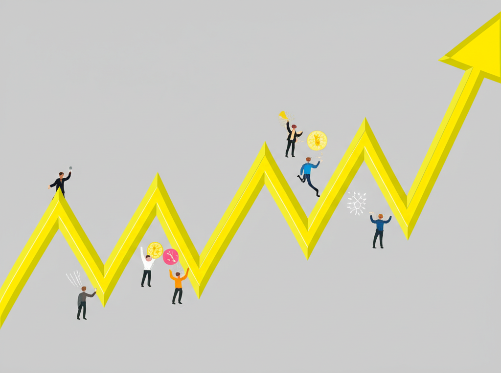 An illustration showing the fluctuations of Bitcoin prices over time emphasizing volatility and market reactions