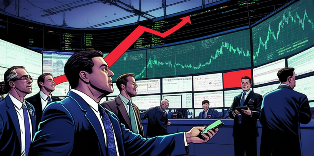 交易大廳中投資者熱烈反應 ICP 突破關鍵阻力的插圖