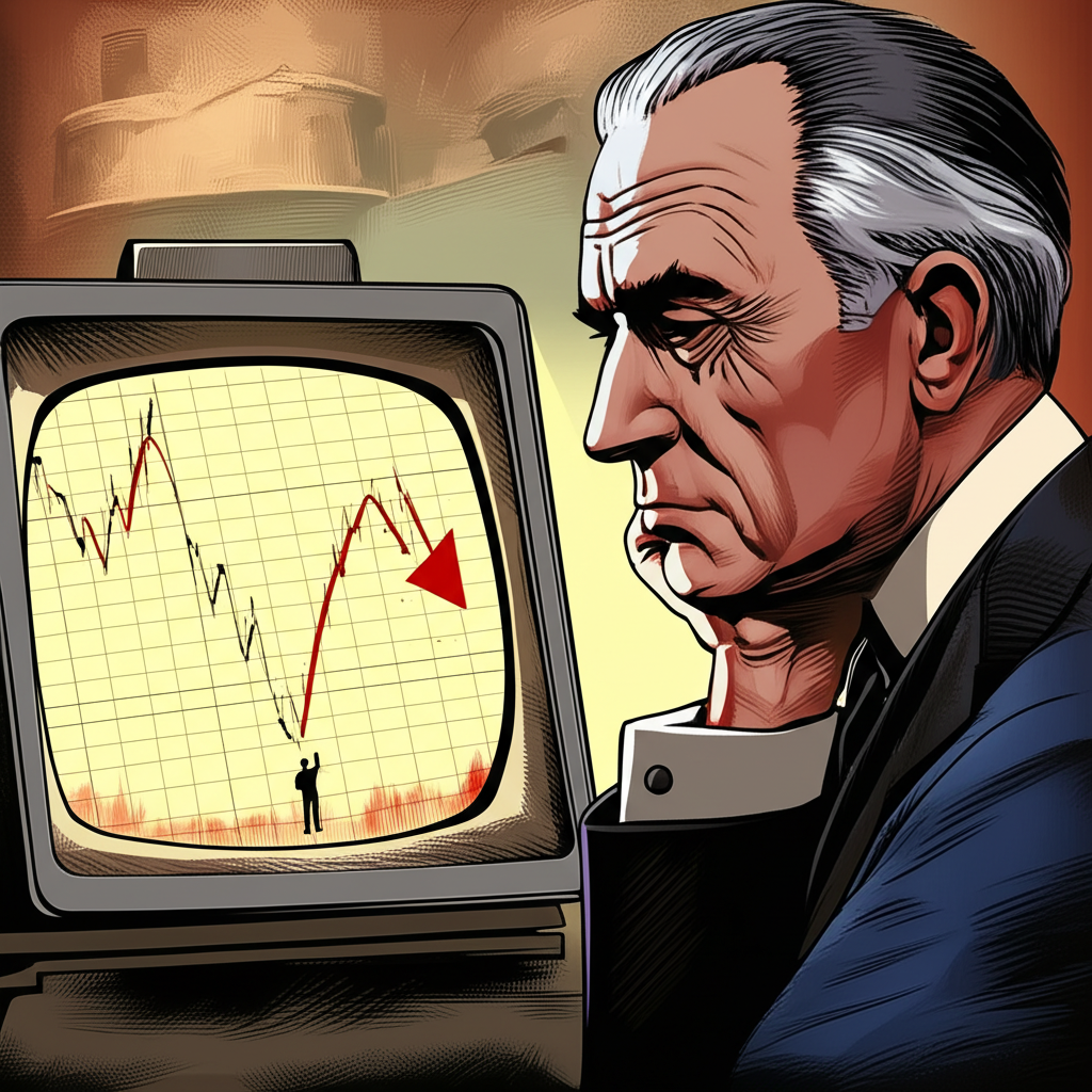 理查德·威科夫觀察市場圖表,描繪機構將資產賣給散戶的過程