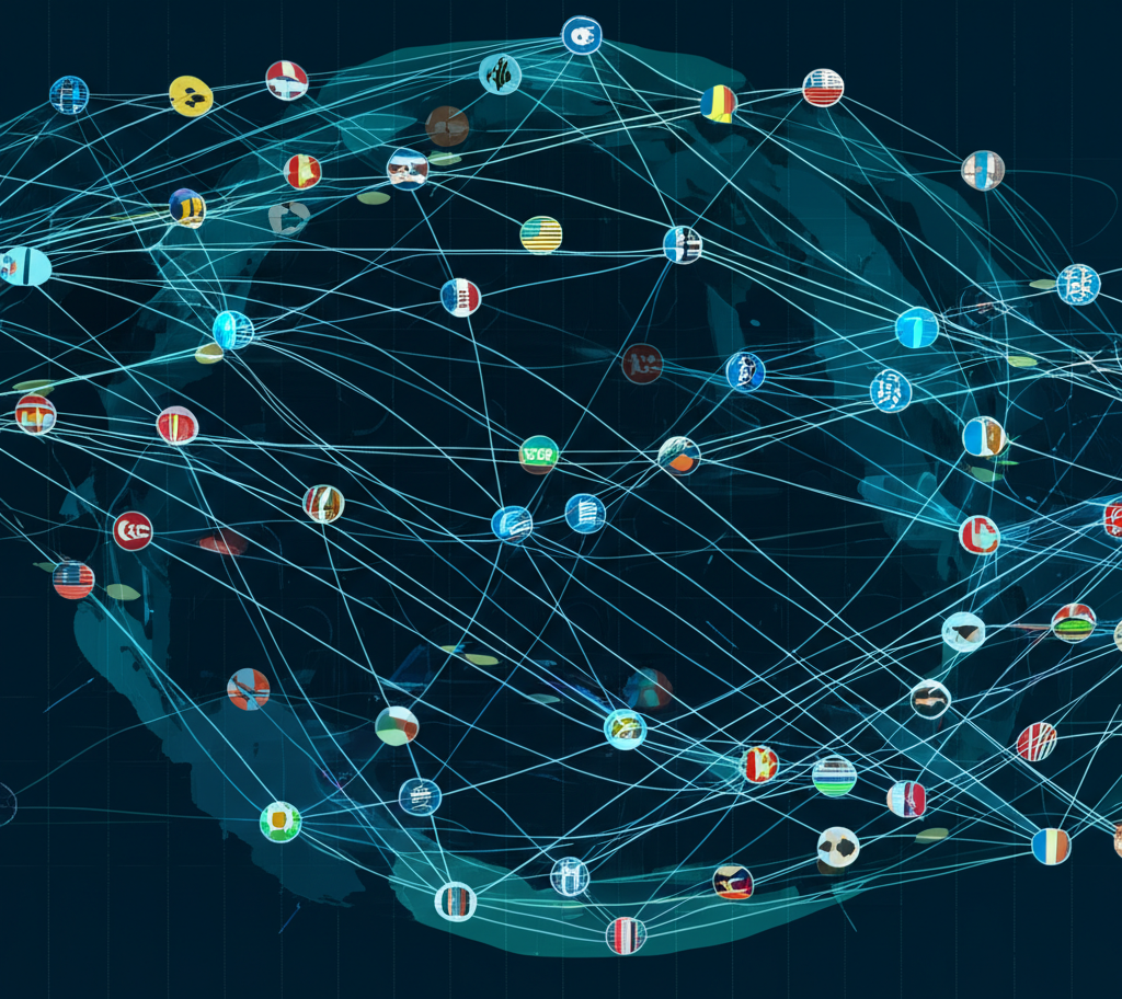 全球金融市場貨幣流動插圖,代表外匯作為支付和價值儲存工具的角色
