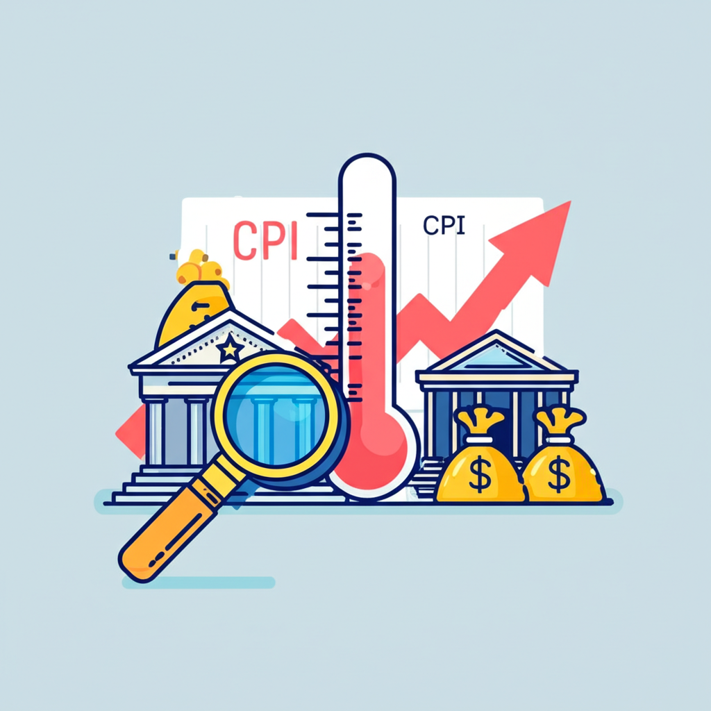 CPI 通膨壓力溫度計與全球經濟圖示