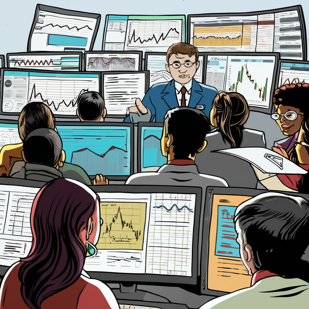 投資者分析美股期貨數據圖,聚焦三大指數期貨的市場板塊