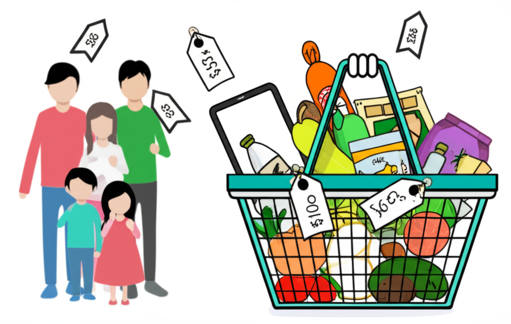 消費者購物籃通膨影響圖示