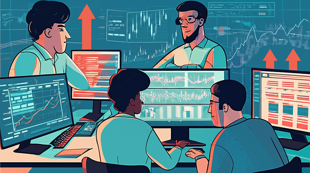 投資者分析複雜金融圖表在動態市場背景中