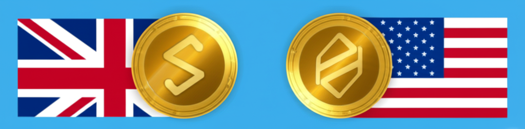 英國與美國監管機構合作,伴隨穩定幣圖標的插圖