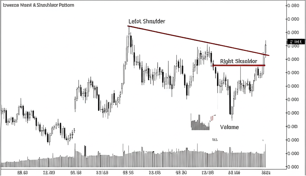 illustration of inverse head and shoulders pattern showing left shoulder head right shoulder neckline and volume