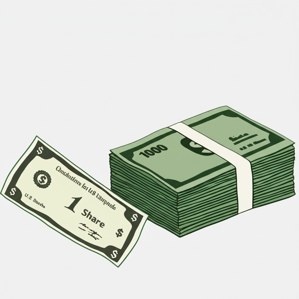 不同股票交易單位圖示，美股單一股、港股一手及台灣一張1000股