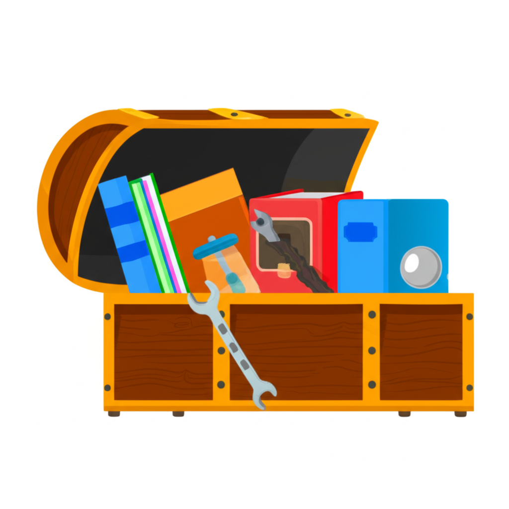 蓄積核心定義插圖，顯示物品逐步聚集與儲存，帶有目的性和未來準備感