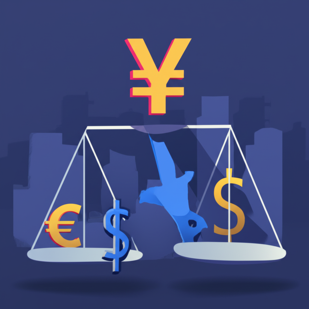 日元升值匯率變化示意圖,顯示日元相對於美元等貨幣的強勢轉變