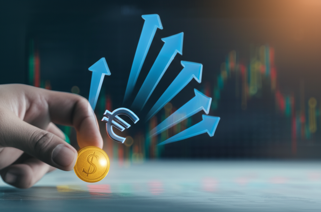 投資人用小額資金操控大型貨幣交易,象徵外匯保證金的高槓桿獲利潛力