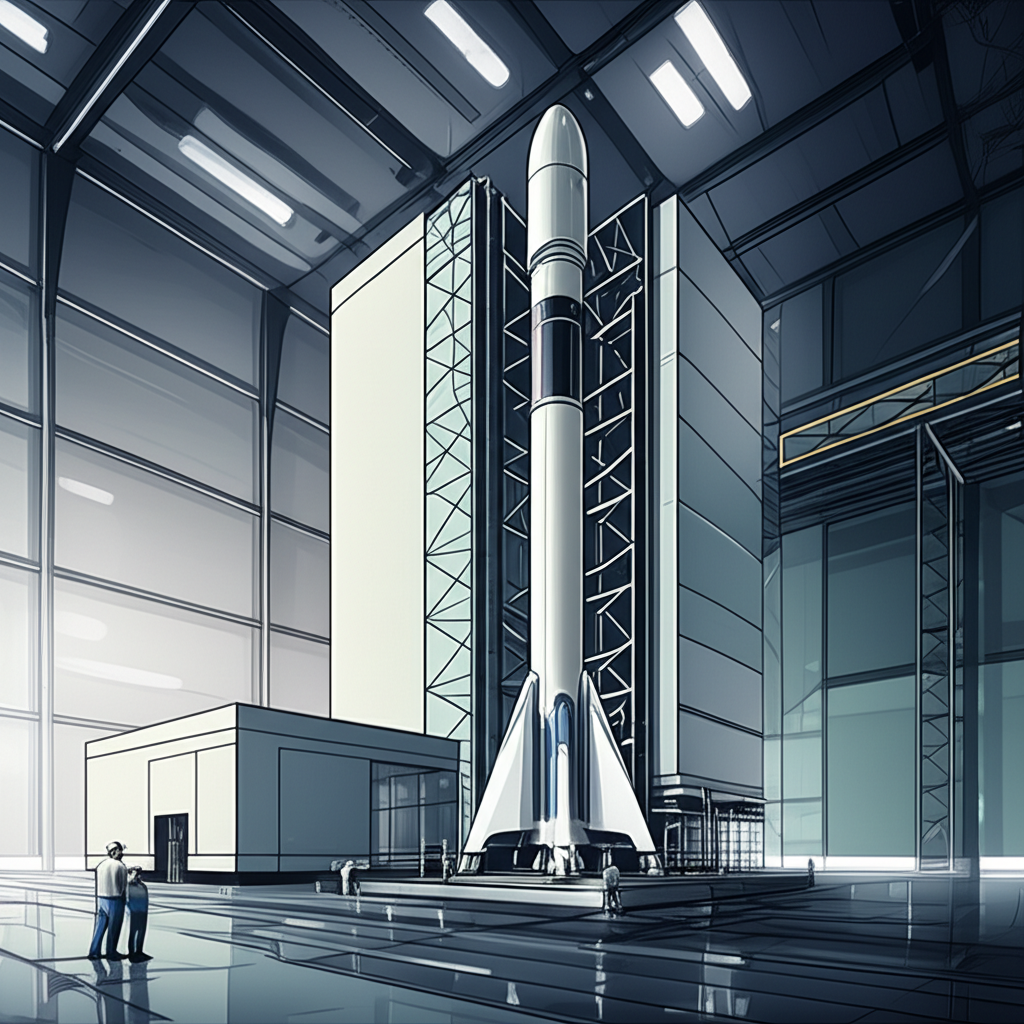 ภาพประกอบบริษัทเอกชนกำลังสร้างจรวด โดยมุ่งเน้นเป้าหมายระยะยาวโดยปราศจากแรงกดดันจากตลาดสาธารณะ