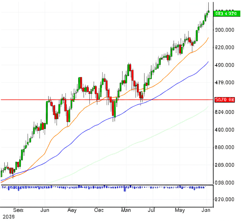 股票圖表上不同類型移動平均線的插圖，展示短期與長期線的互動，揭示價格趨勢及其不同反應速度