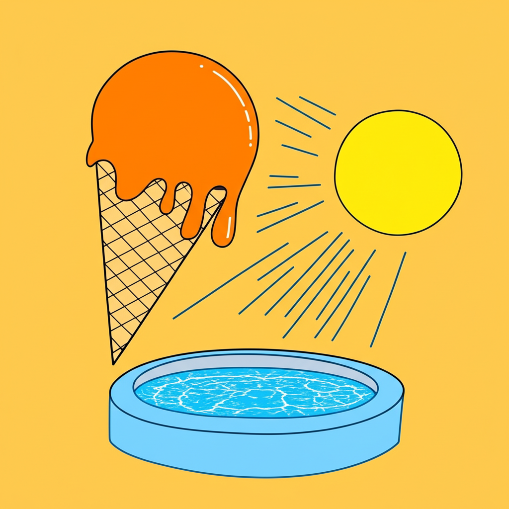 相關不等於因果的冰淇淋與溺水事件示意圖