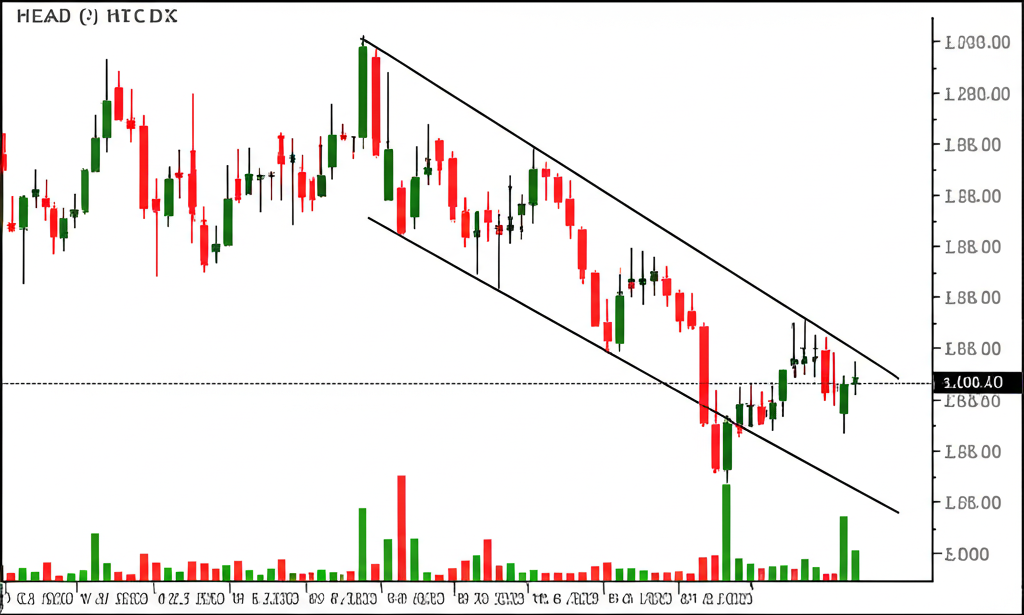 กราฟ Head and Shoulder พร้อมการเคลื่อนไหวราคาและวอลุ่มยืนยันรูปแบบ รวมถึงการกลับตัวจากขาลงเป็นขาขึ้น