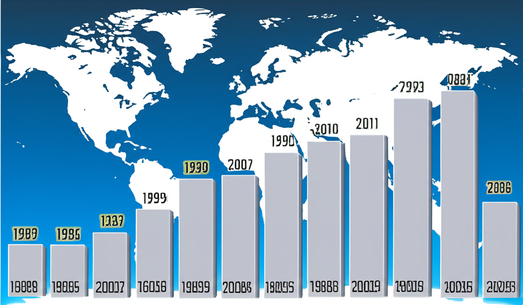 白銀價格50年波動圖表，顯示高峰與低谷，代表1980年投機和2011年通脹恐慌等事件，伴隨全球背景