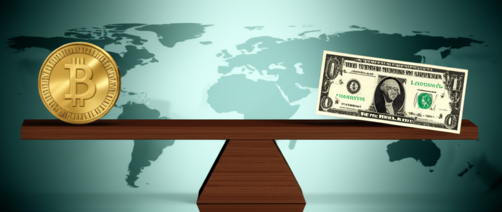 黃金與美元如蹺蹺板般在全球金融市場中的關係,象徵投資機會