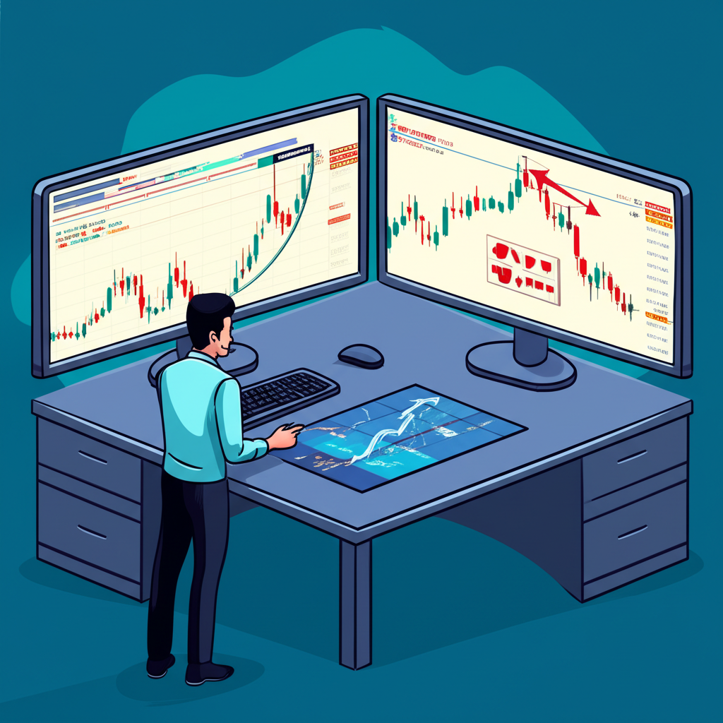 ภาพประกอบนักเทรดเชิงกลยุทธ์ที่ใช้คำสั่ง Buy Stop เพื่อเข้าตลาด ลดความเสี่ยง และทำกำไรจาก breakout