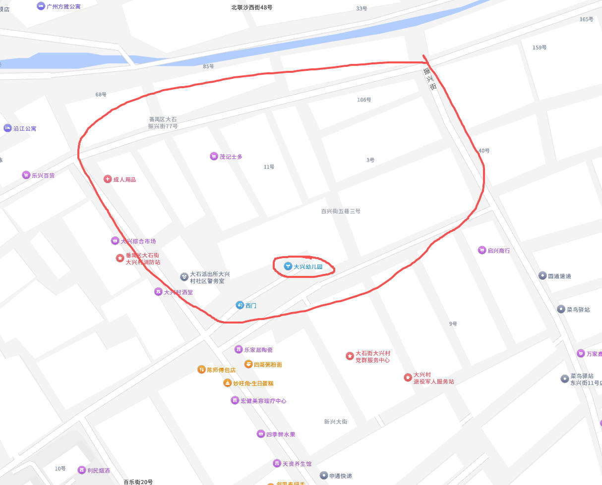 大石大兴村附近