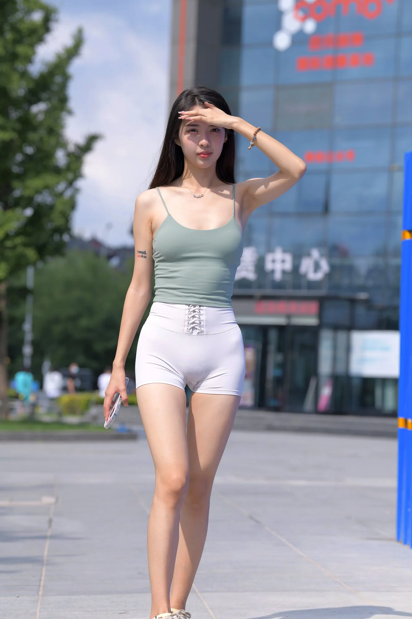 图片[2]-❤️✨【浅粉紧身裤】运动风短裤健美背影-便宜姬