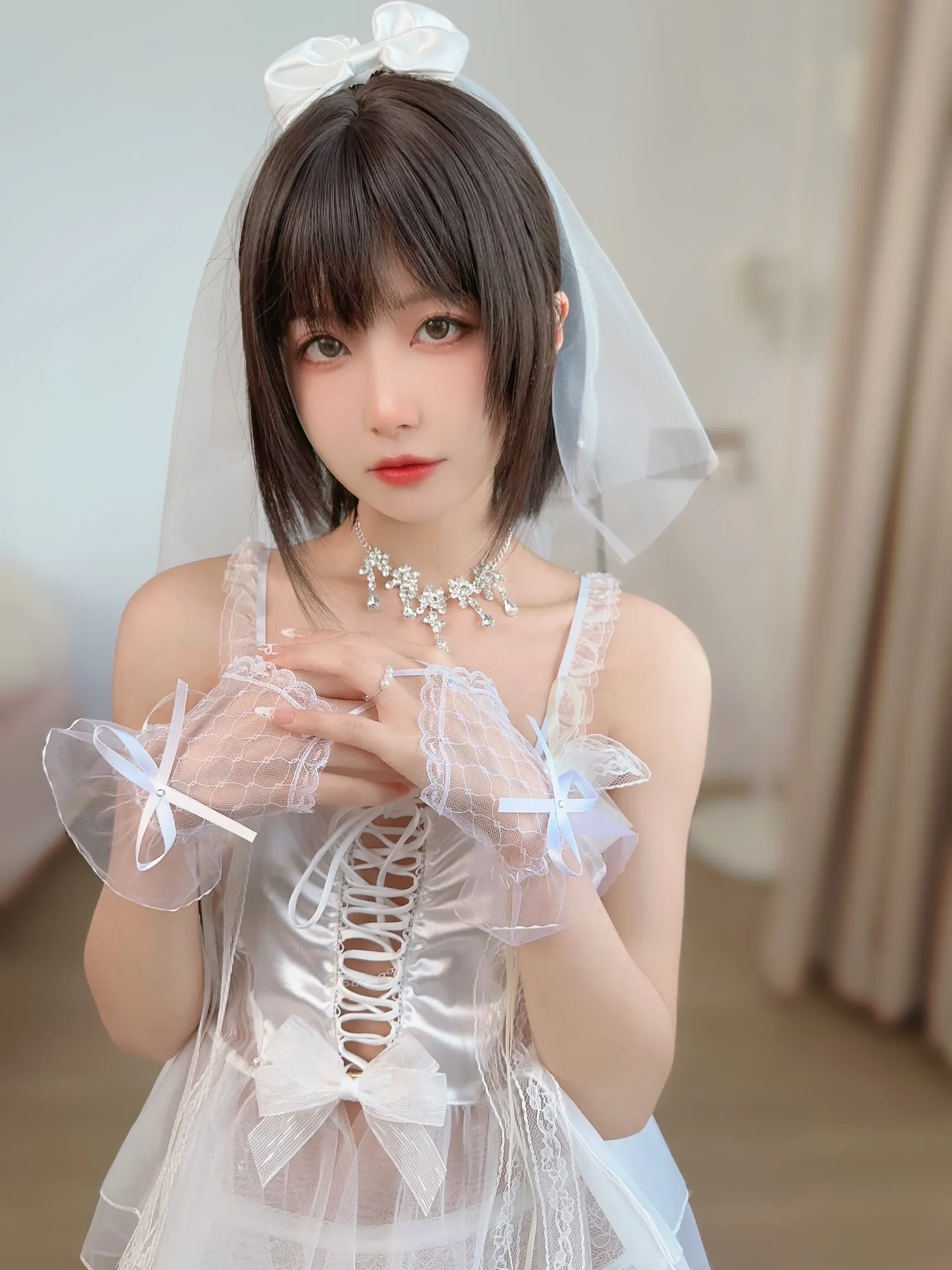 图片[2]-【微胖女神布丁大法】蕾丝婚纱性感自拍[50P]-便宜姬