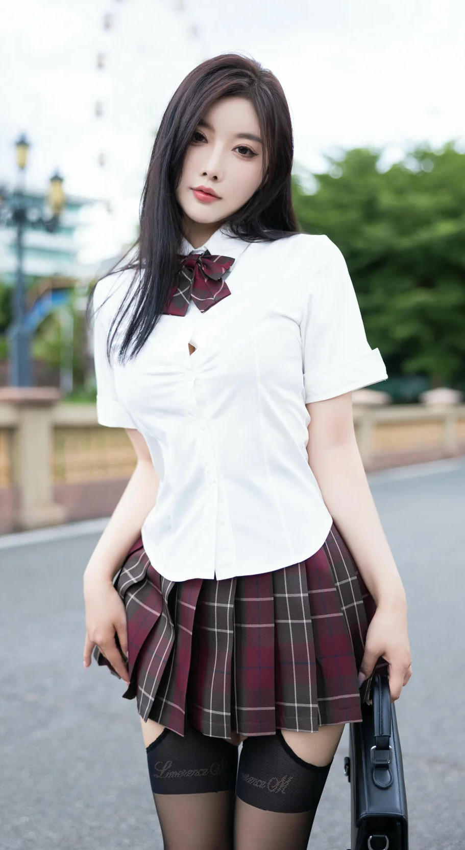 【短裙制服】杨晨晨格子JK短裙制服-便宜姬