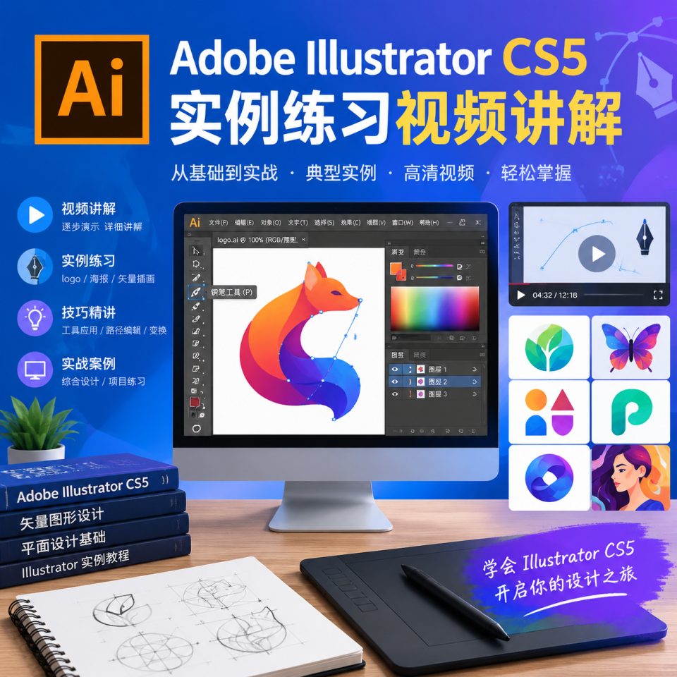 Adobe illustrator cs5实例联系视频讲解